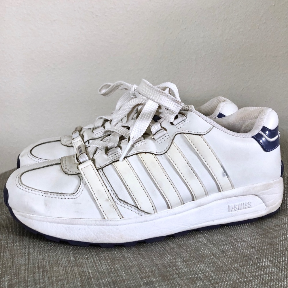 K-SWISS White and Purple Sneakers